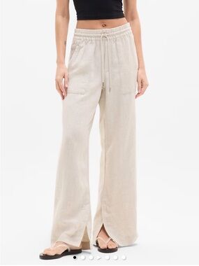 Athleta - Retreat Linen High Rise Wide Leg pants - undyed - size S